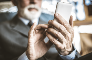Older person using smartphone
