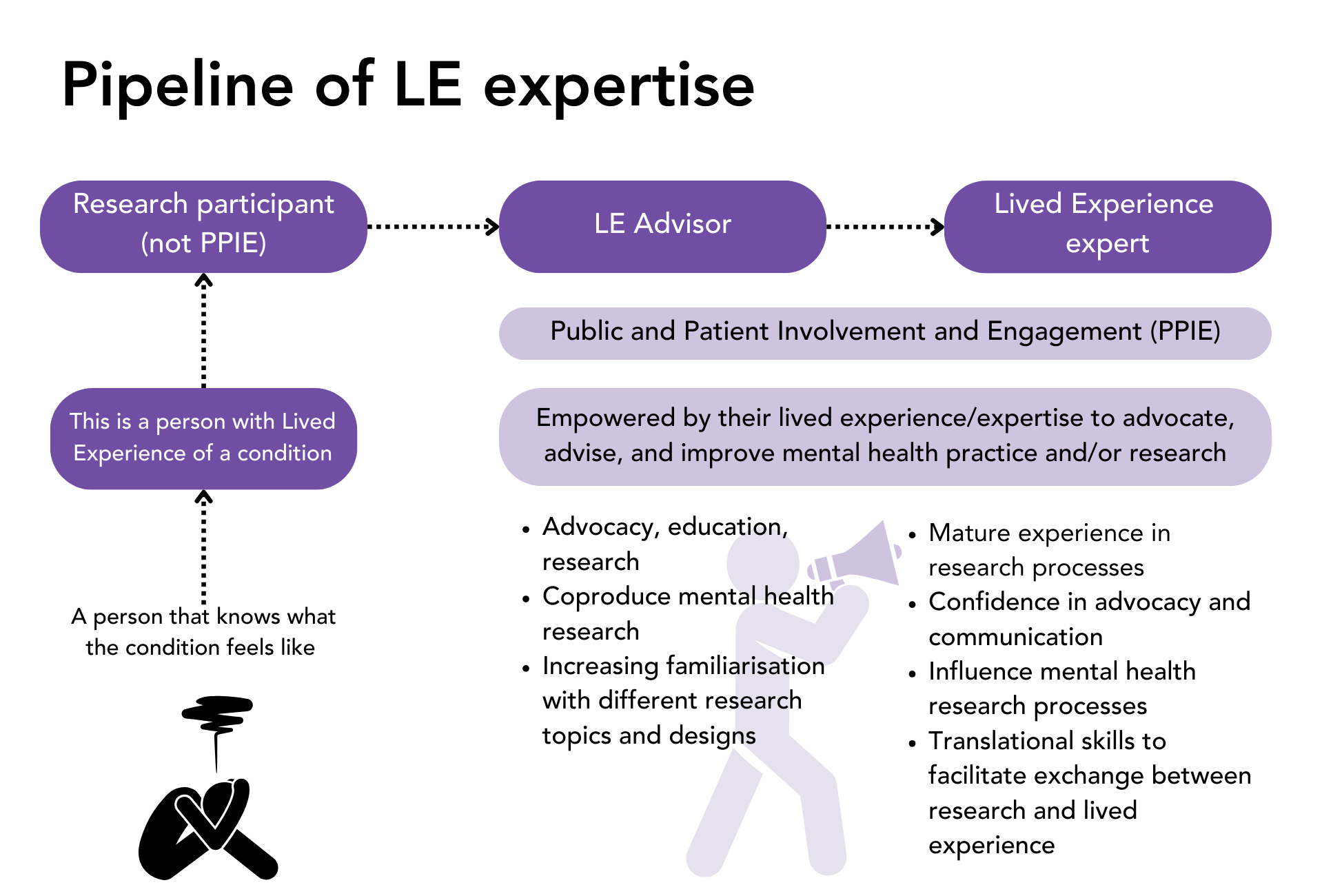 A diagram illustrating the pipeline of learned experience expertise