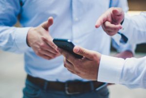 Person holding a smartphone