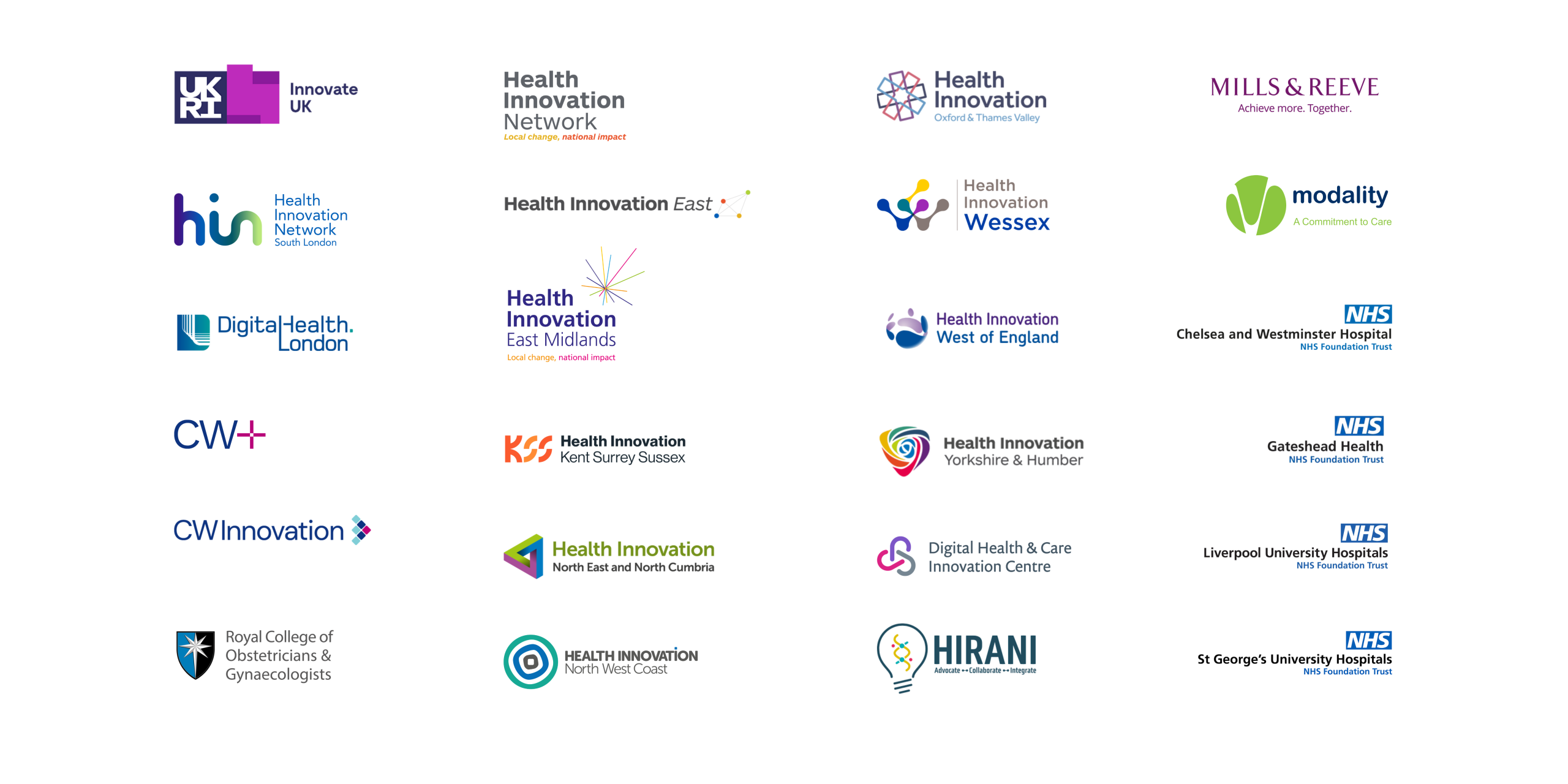 Logos for all FemTech partners, including the HIN, Digital Health.London and Innovate UK