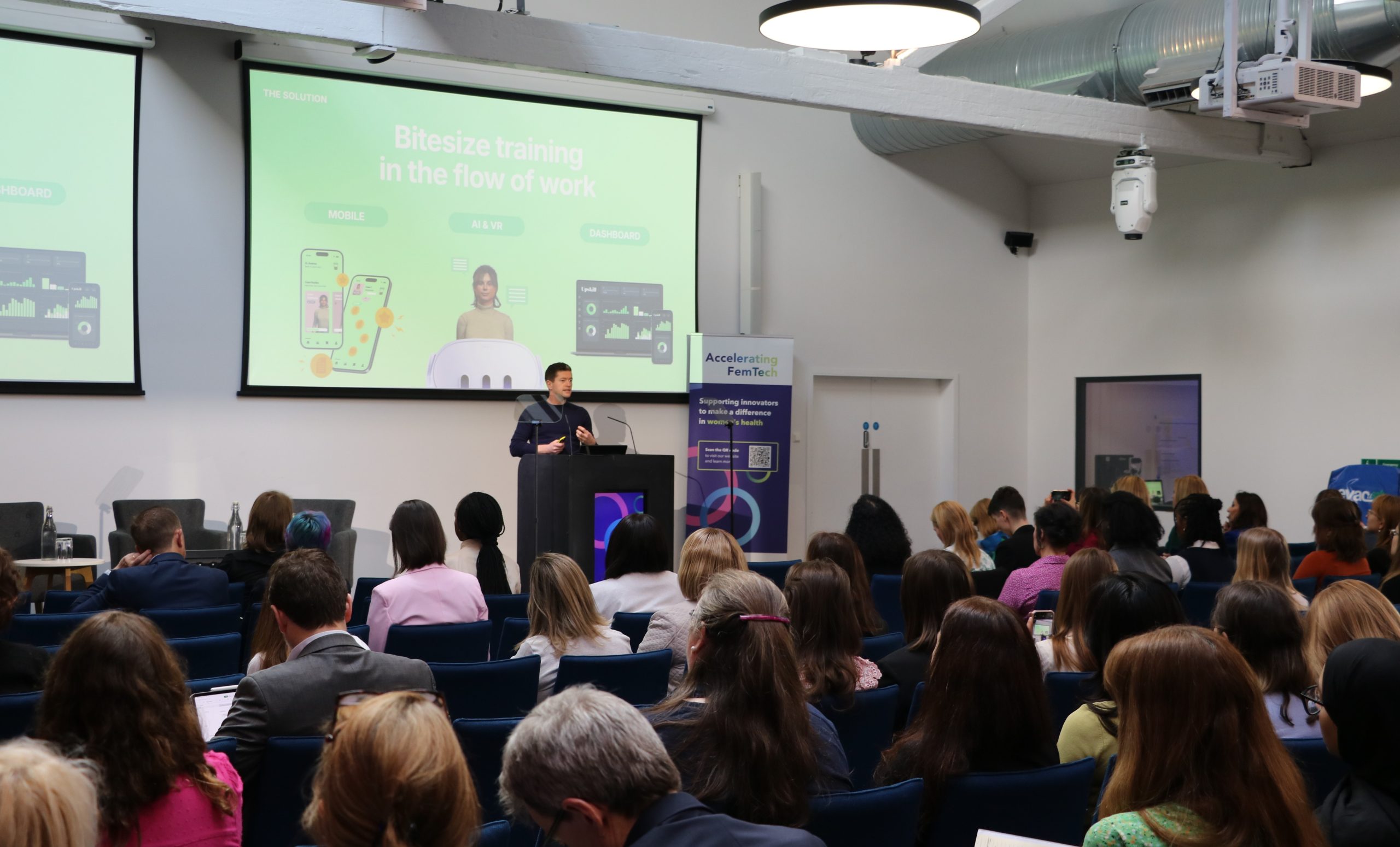 Female clinician using tablet