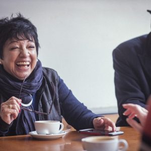 Woman with cup of tea